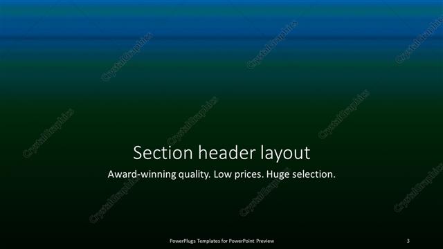 Section Header presentation slide layout