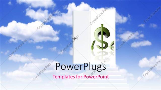  Presentation with opportunity - A green dollar symbol showing from a door in r=the clouds