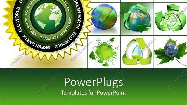  Presentation with earth recycle - Green earth with variety of recycle symbols