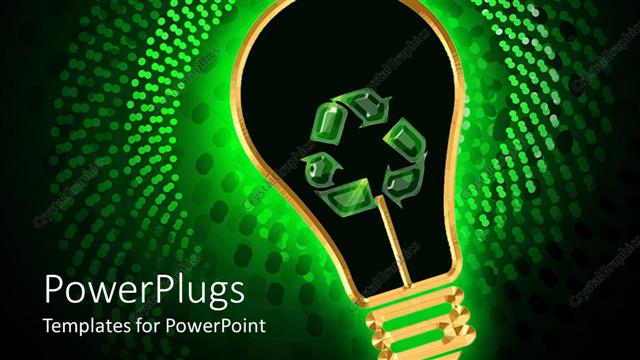  Presentation with symbol - Green energy metaphor with glowing light bulb recycle symbol