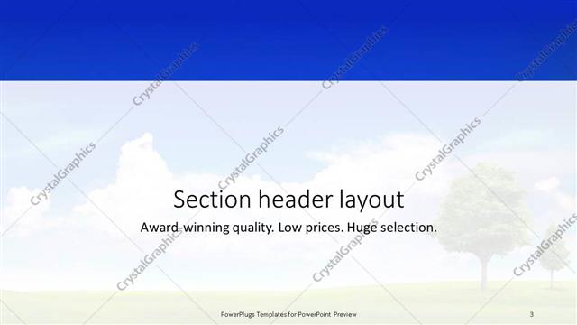 Section Header presentation slide layout