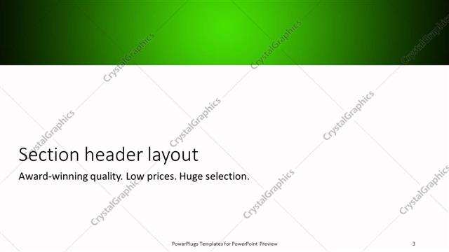 Section Header presentation slide layout