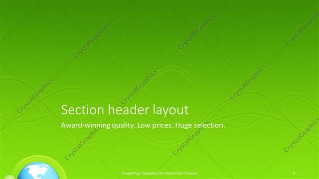 Section Header presentation slide layout