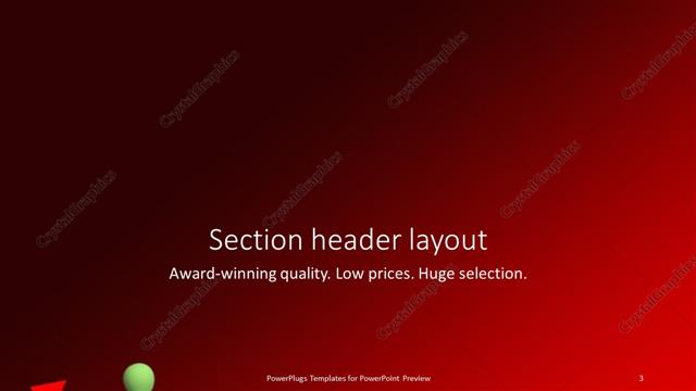 Section Header presentation slide layout