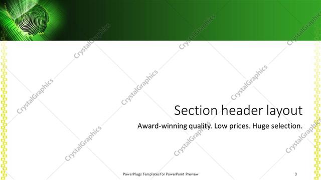 Section Header presentation slide layout