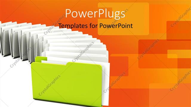  Presentation with color orange - Green folder in a row with orange color