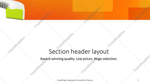 Section Header presentation slide layout