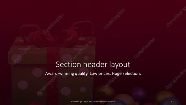 Section Header presentation slide layout