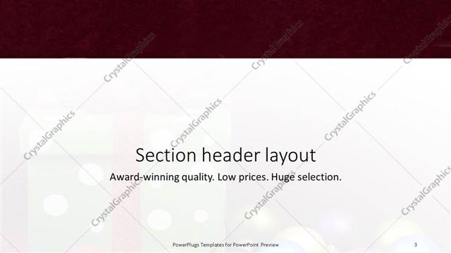 Section Header presentation slide layout