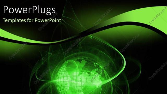  Presentation with black abstract - Green globe abstract black background