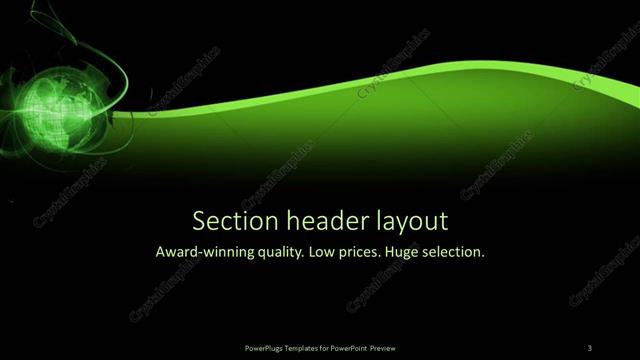 Section Header presentation slide layout