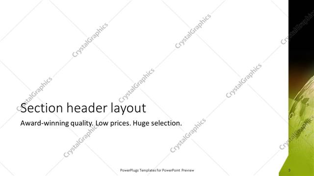 Section Header presentation slide layout