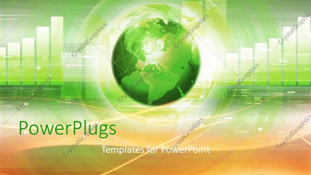  Presentation with green globe - A green globe with a greenish background and place for text