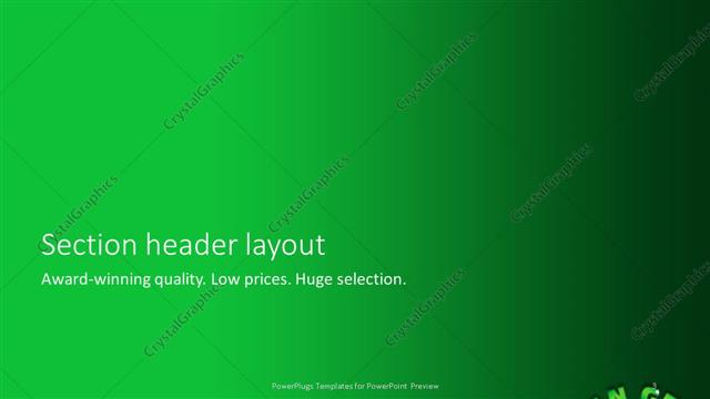 Section Header presentation slide layout
