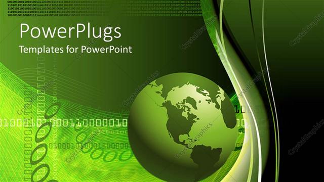  Presentation with green earth - Green globe world Earth with binary background