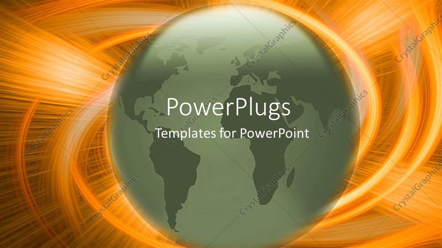 Featuring Green Globe World Earth with Explosive Orange Swirl Background