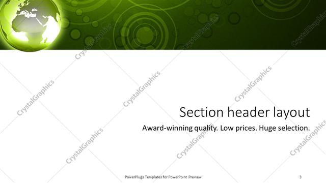 Section Header presentation slide layout