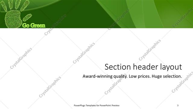 Section Header presentation slide layout