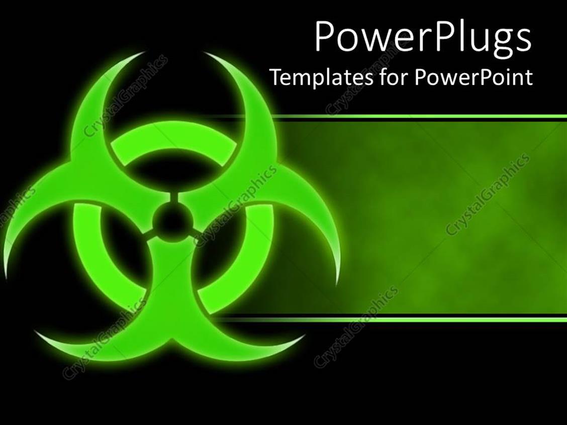 PowerPoint Template green hazmat symbol bio hazard green and black