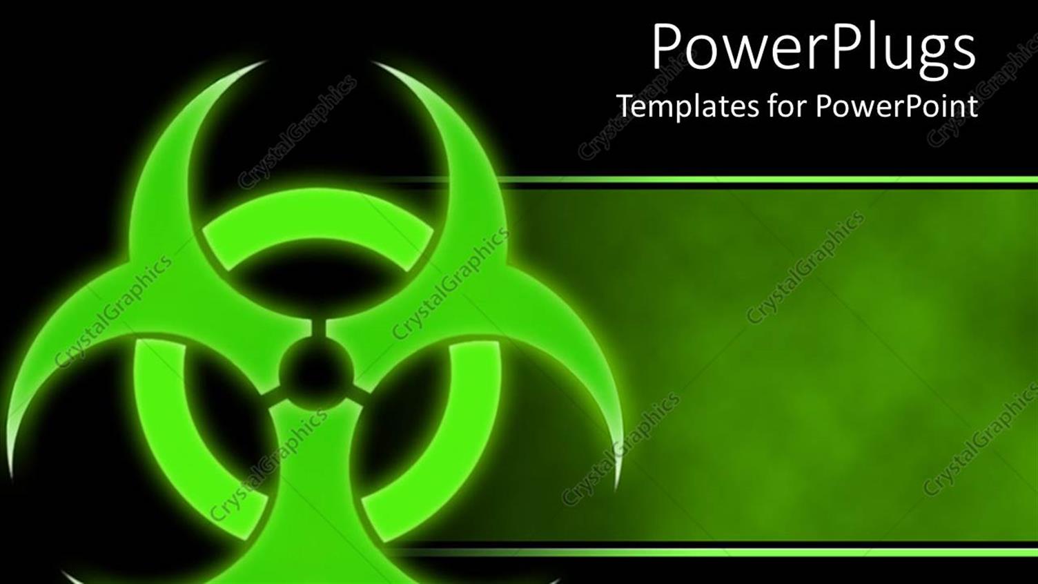 Featuring Green Hazmat Symbol Bio Hazard Green and Black Background