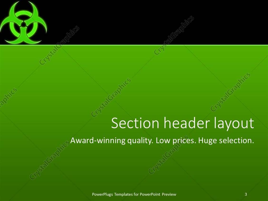 PowerPoint Template green hazmat symbol bio hazard green and black