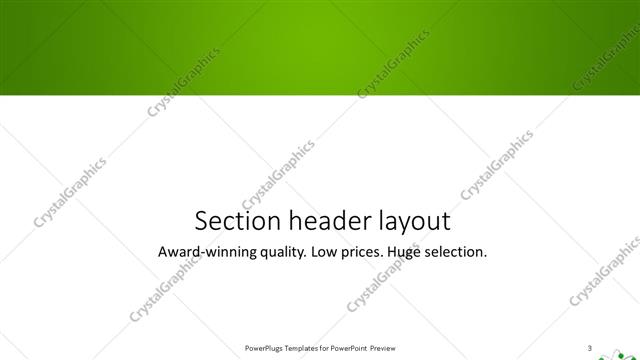 Section Header presentation slide layout