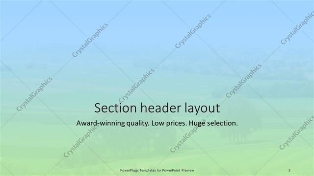 Section Header presentation slide layout