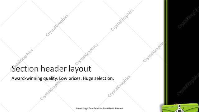 Section Header presentation slide layout