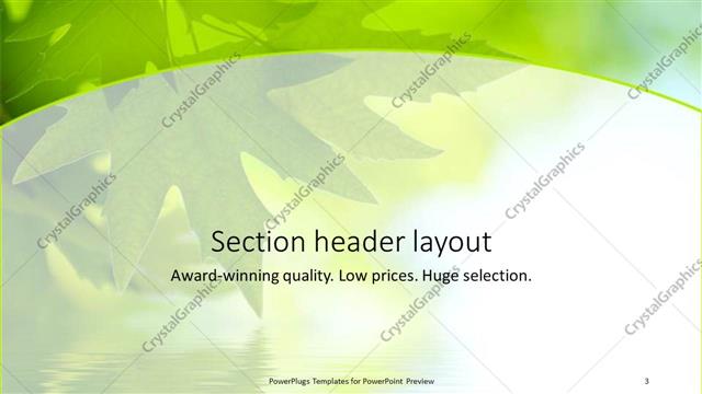 Section Header presentation slide layout
