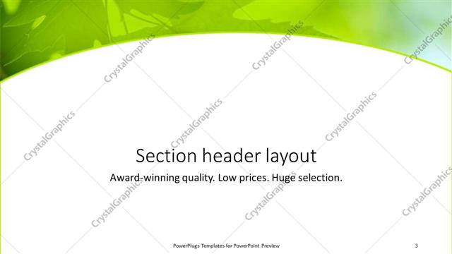 Section Header presentation slide layout