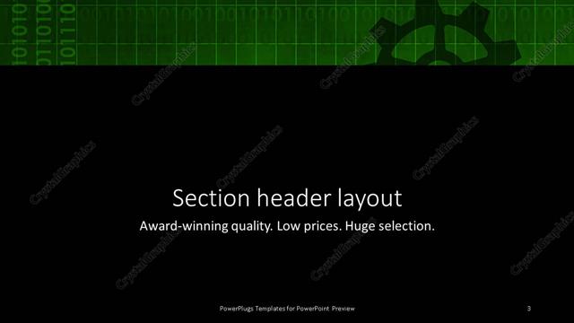 Section Header presentation slide layout