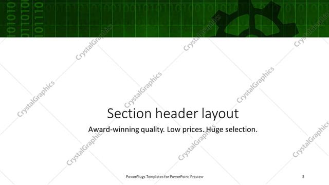 Section Header presentation slide layout