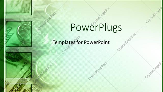  Presentation with white - Green money for finances as a metaphor on a fading white background