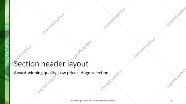 Section Header presentation slide layout