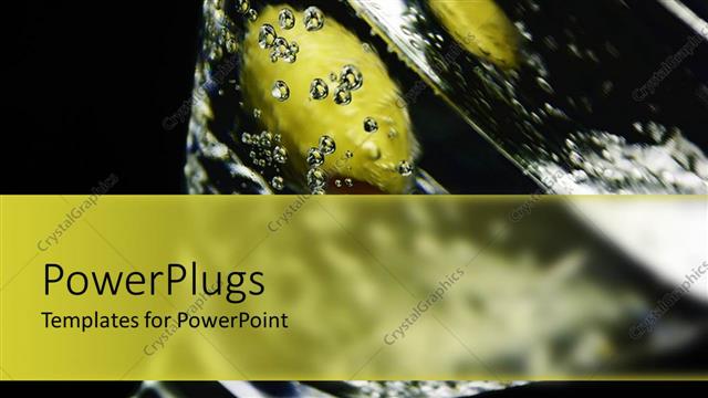  Presentation with olive green - Green olives floating in glass full of water