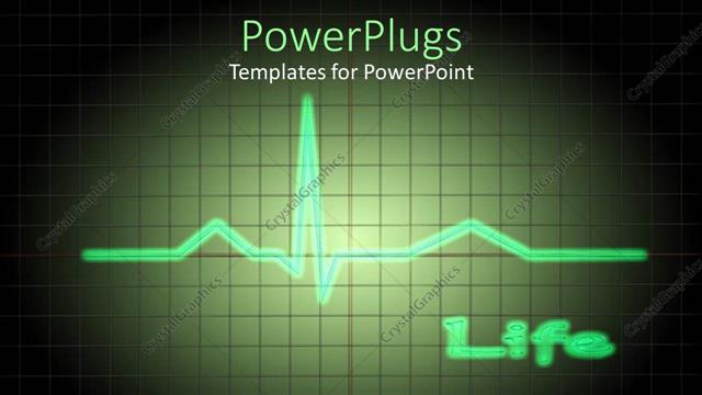  Presentation with pulse - Green pulse close up with Life written in background