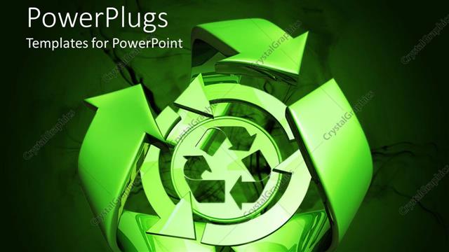  Presentation with friendly - Green recycle symbol, recycling, ecology, sustainable, earth friendly, environment, conservation, green living