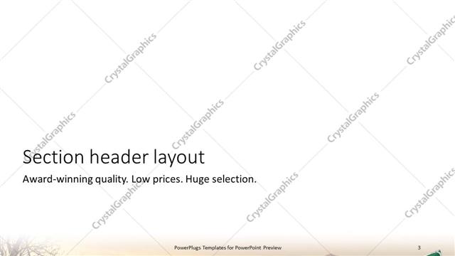 Section Header presentation slide layout