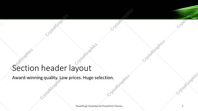 Section Header presentation slide layout