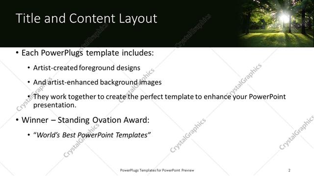 Title and Content presentation slide layout