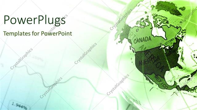  Presentation with green earth - Green and white earth globe over financial chart
