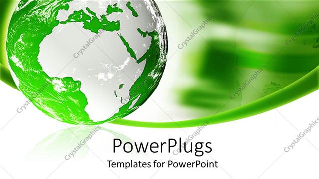  Presentation with green earth - Green and white globe with data cable