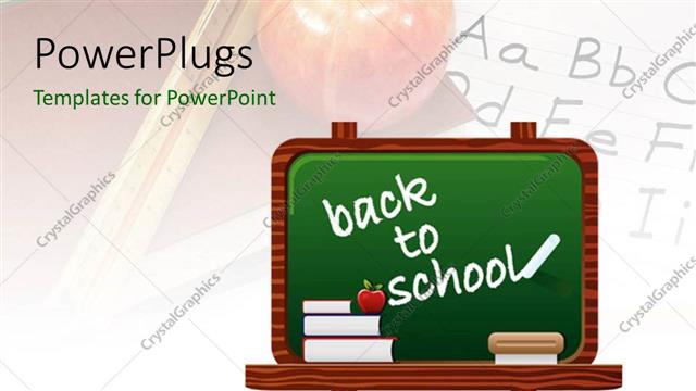  Presentation with school apple - A greenboard with an apple in the background