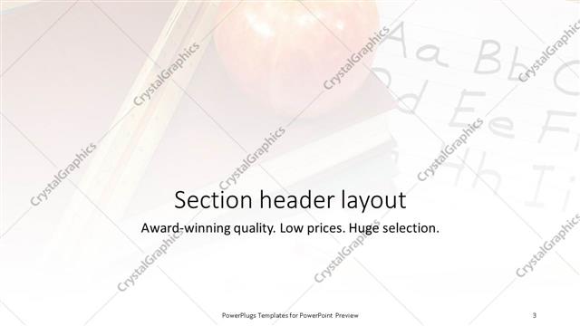 Section Header presentation slide layout