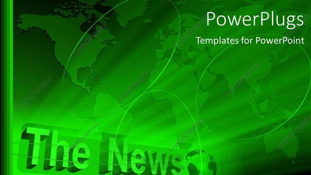  Presentation with news - A greenish background with a map