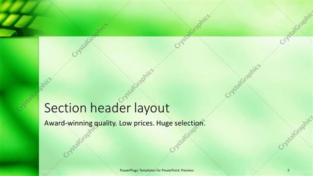 Section Header presentation slide layout