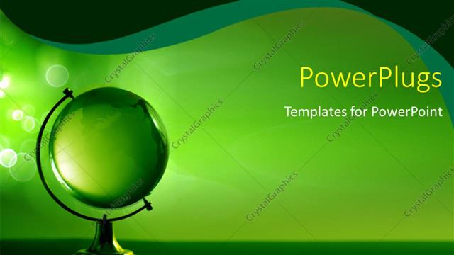  Presentation with green globe - A greenish globe with greenish background