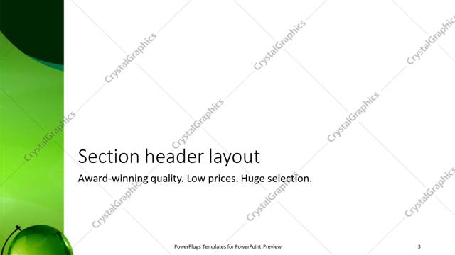 Section Header presentation slide layout