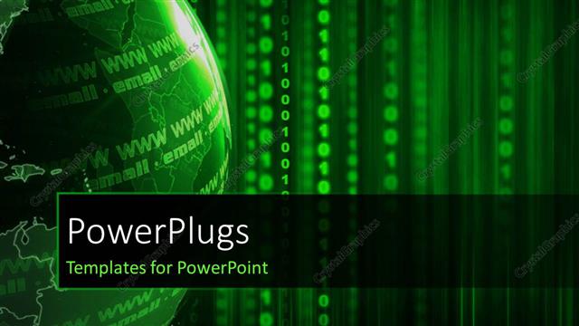  Presentation with tech - A greenish globe with a lot of binary numbers in background