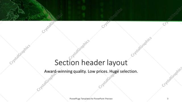 Section Header presentation slide layout